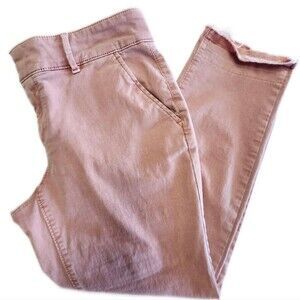 Loft Dusty Rose Pink Slim Fit 97% Cotton Ankle Length Jeans, 8
